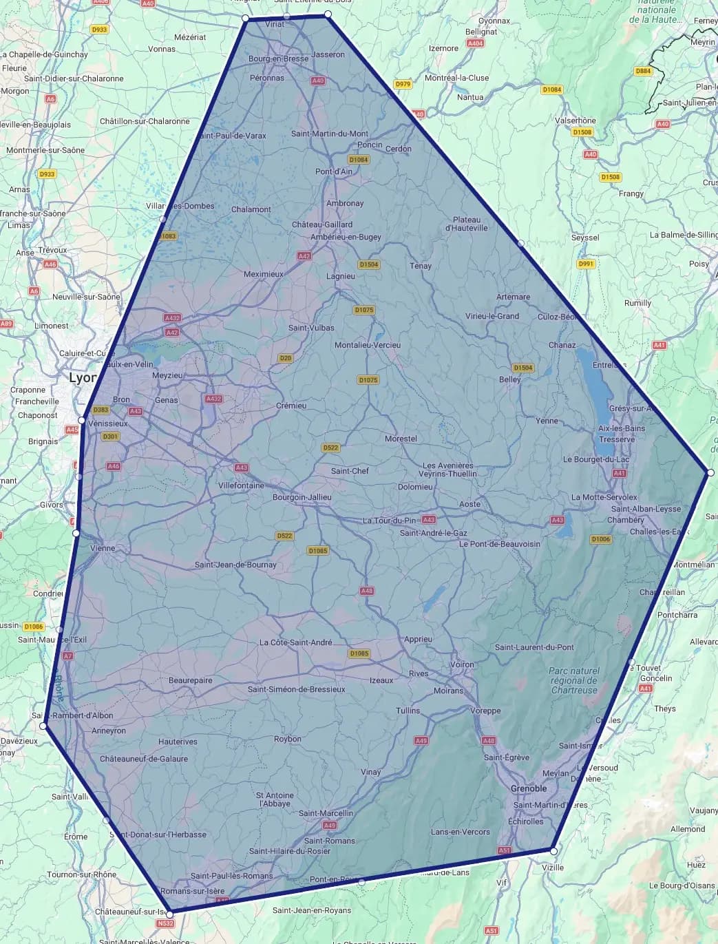 Carte des secteurs d'intervention Carte des secteurs d'intervention
